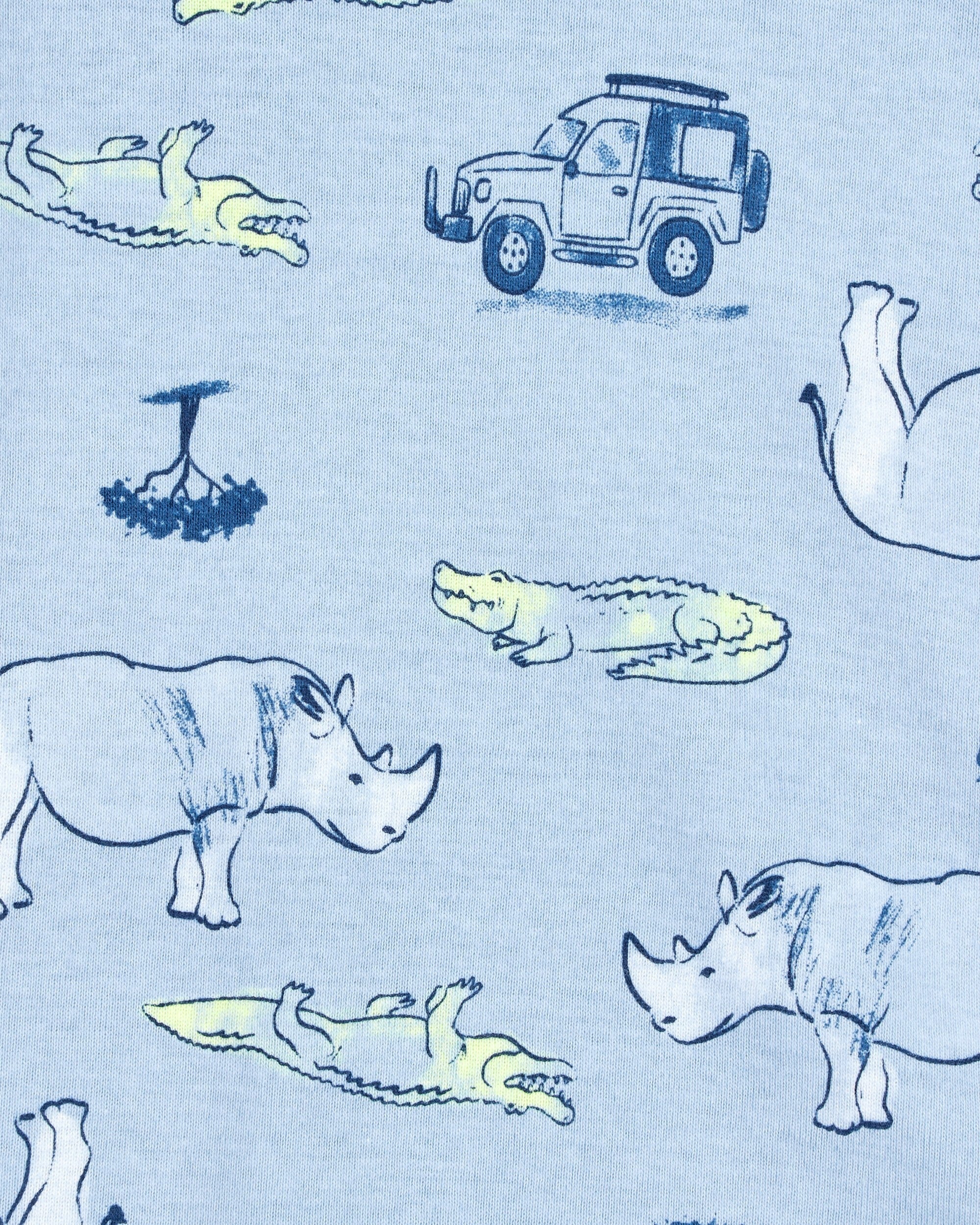 Pijama de 4 piezas de Algodón - Estampado Cocodrilo