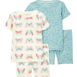 Pijama de 4 piezas de algodón de ajuste perfecto - Mariposa
