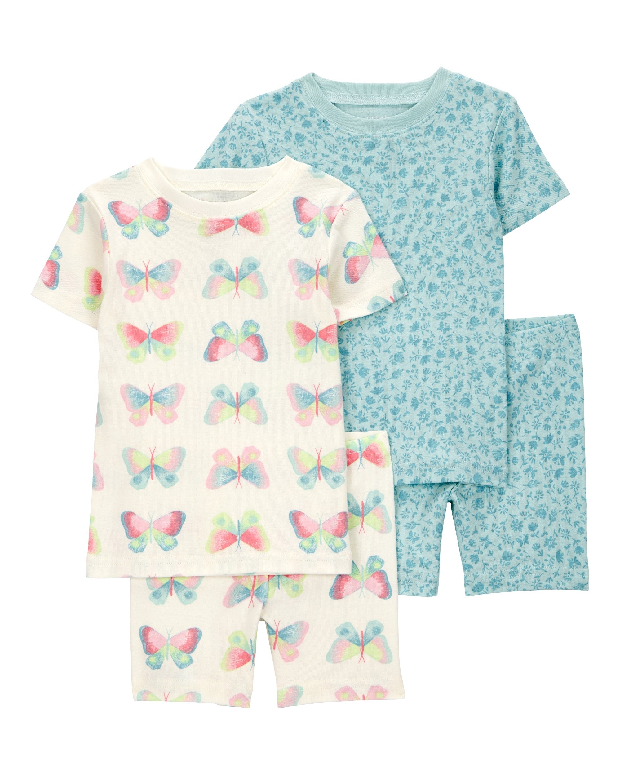 Pijama de 4 piezas de algodón de ajuste perfecto - Mariposa