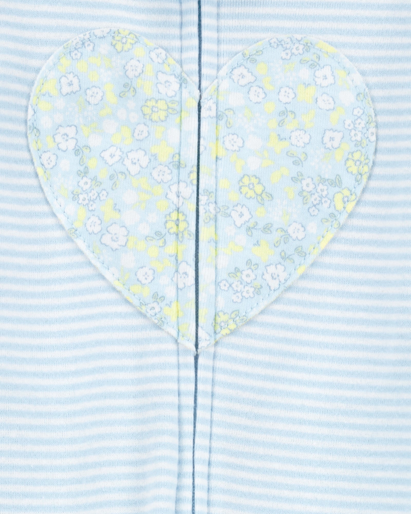 Pijama de Algodón De Ajuste Perfecto - Corazon Rayas - Azul