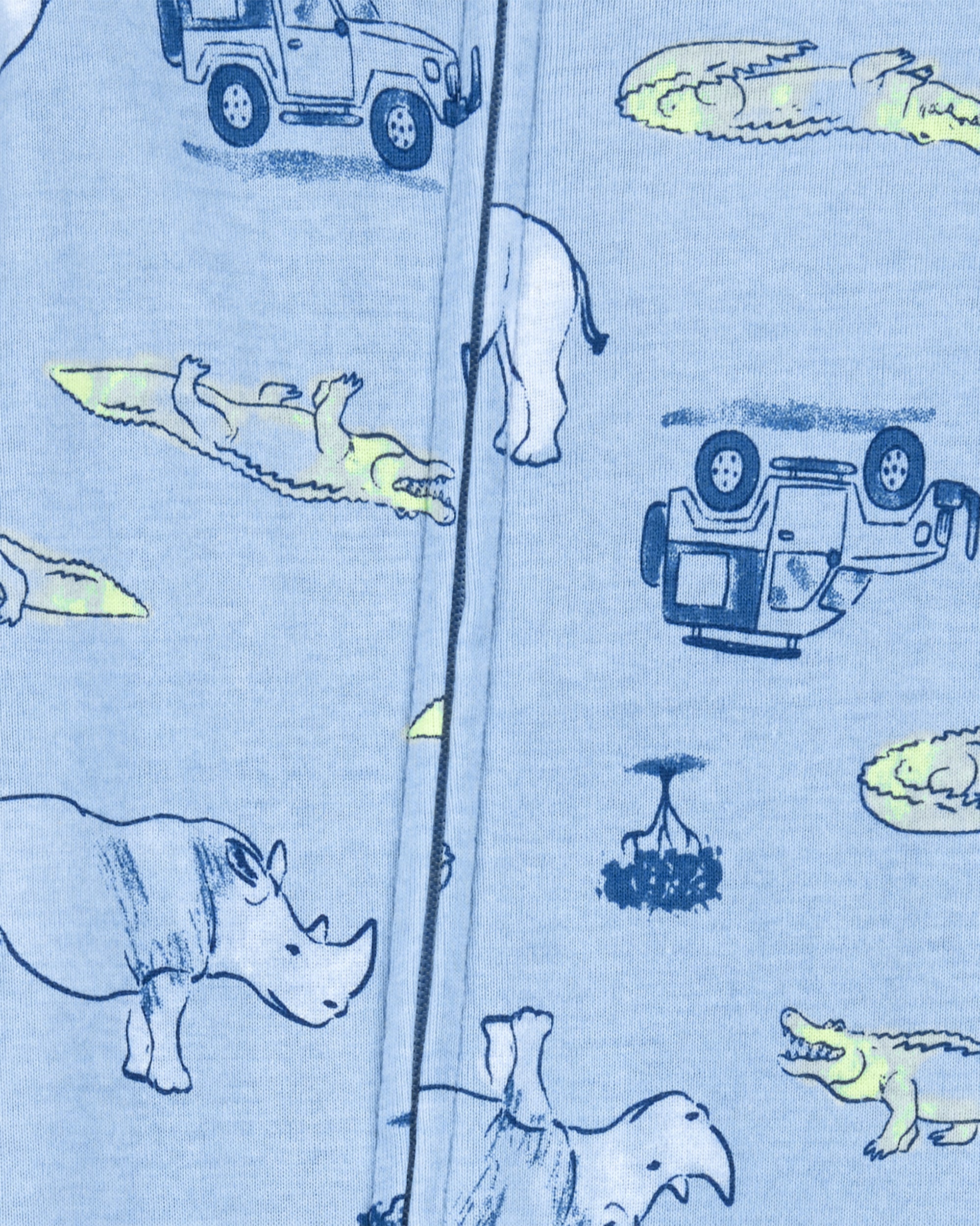 Pijama de Algodón De Ajuste Perfecto - Safari - Azul