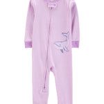 Pijama de Algodón De Ajuste Perfecto - Ballena Rayas - Lila