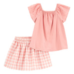 Conjunto de 2 piezas falda corta - Cuadros Gignham