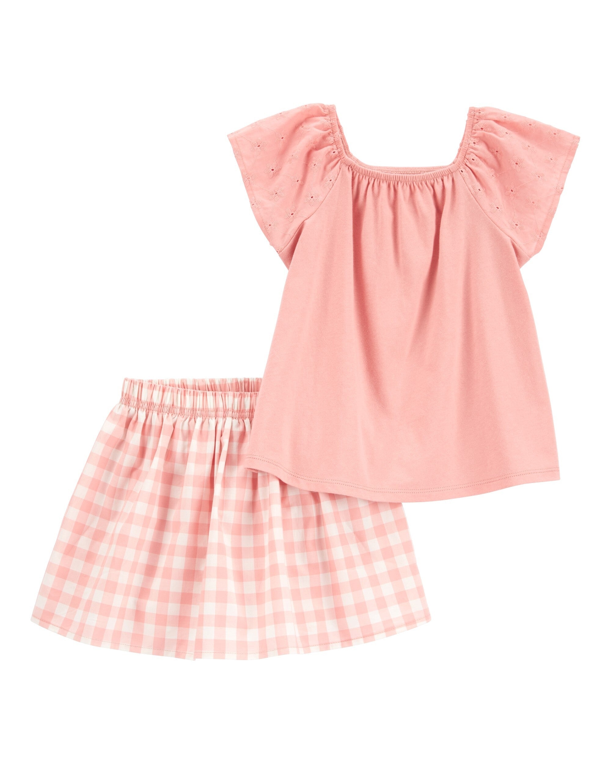 Conjunto de 2 piezas falda corta - Cuadros Gignham