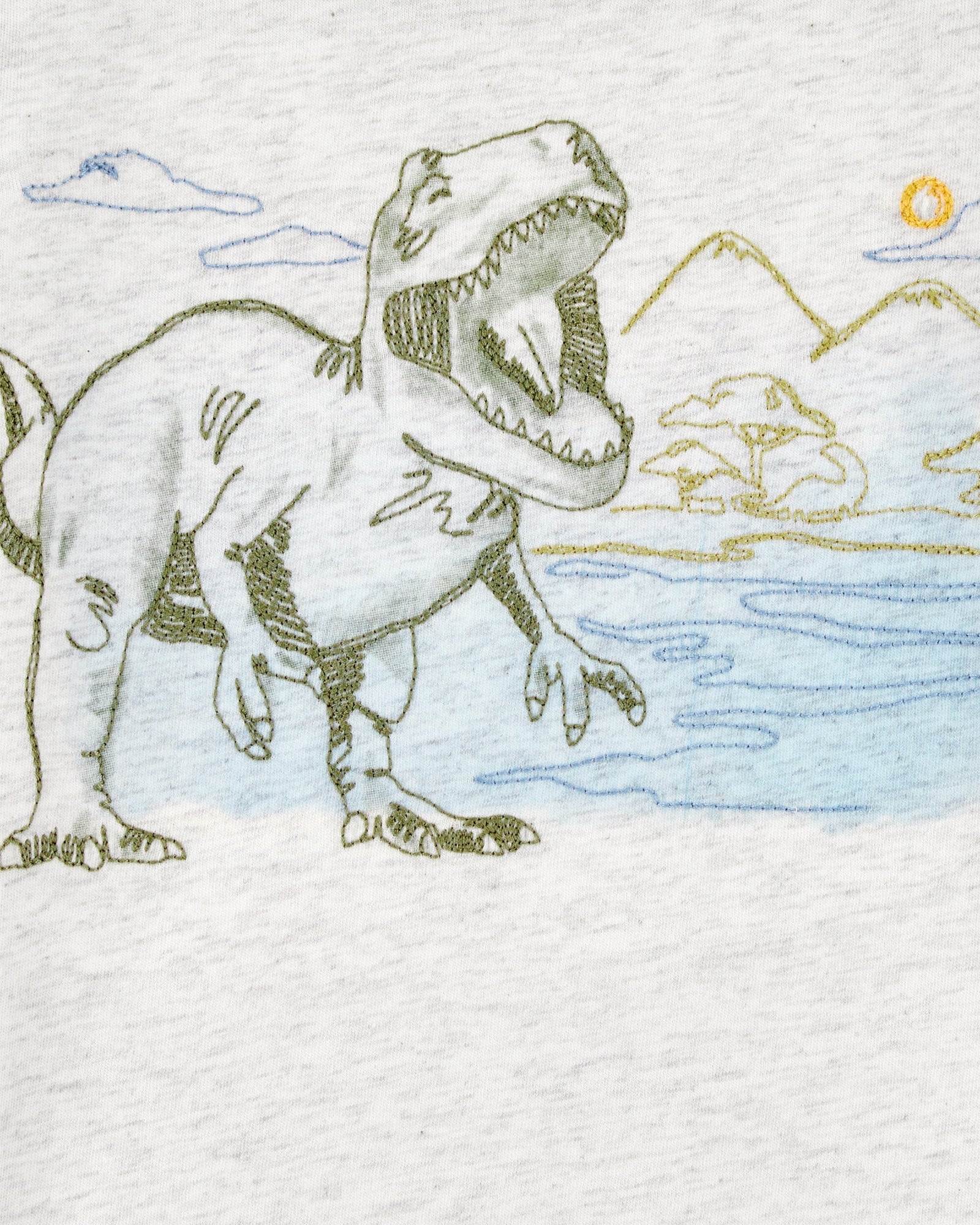 Playera Manga Corta - Dinosaurios - Gris
