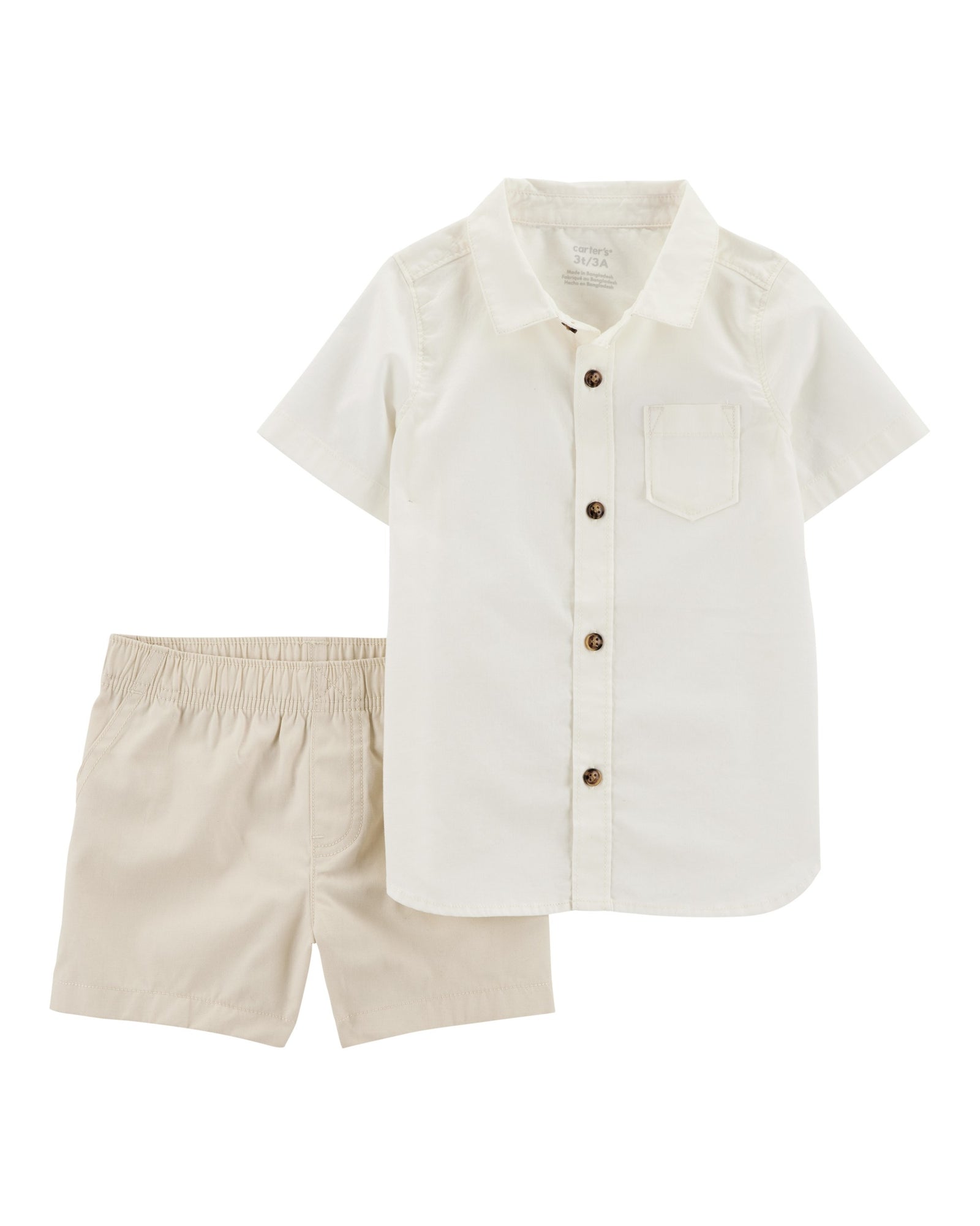 Conjunto de 2 piezas camisa y shorts - Khaki