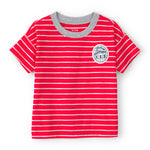 Playera Manga Corta - Rayas - Roja