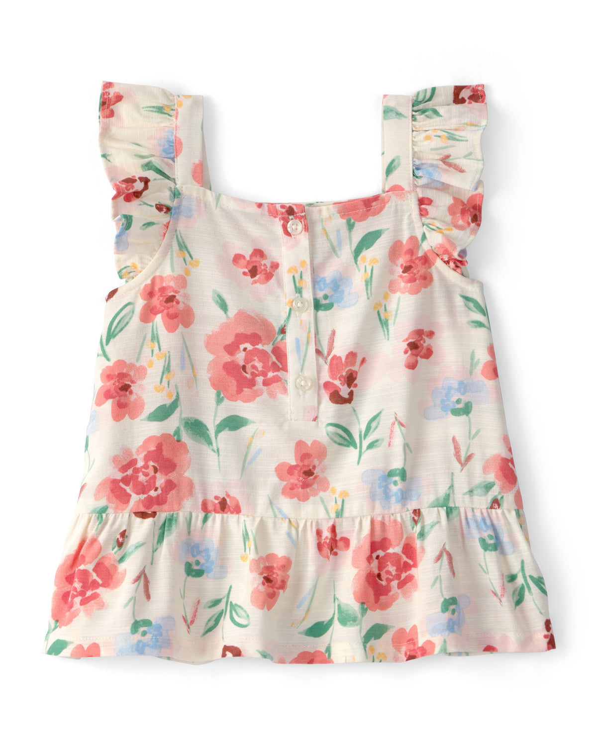 Blusa Tipo Peplum Floral Color Crema - Multi
