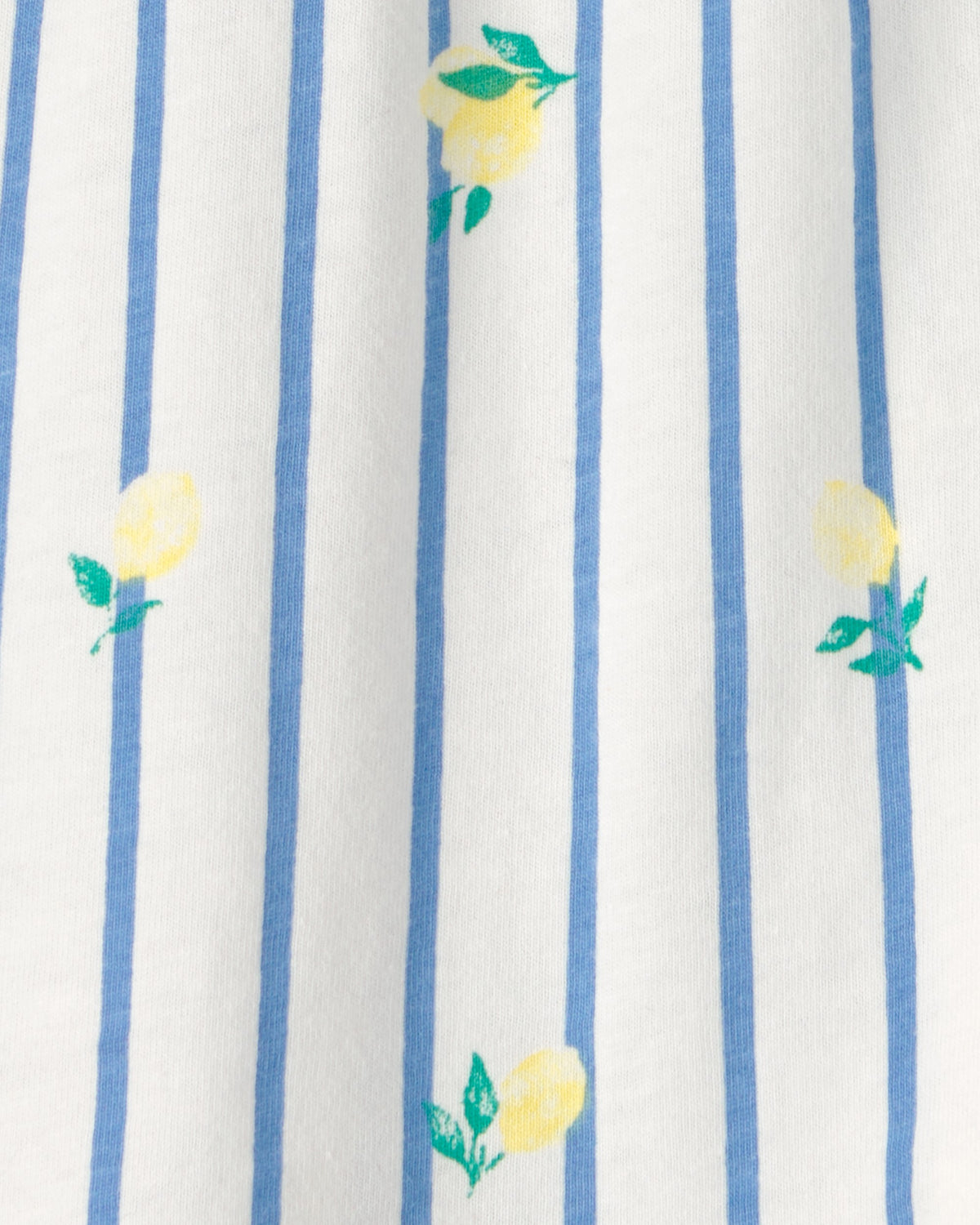 Playera de Limones a Rayas con Manga Volante - Azul/Blanco