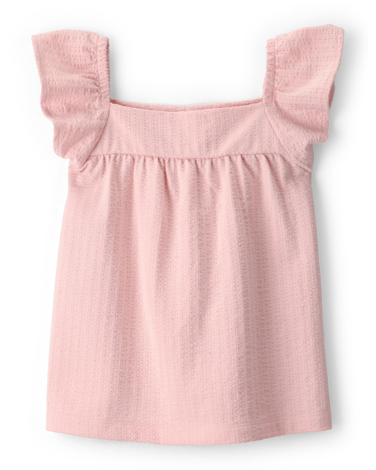 Playera de Popelina con Manga Volante - Rosado