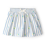 Falda-Short de Limones a Rayas - Azul/Marfil