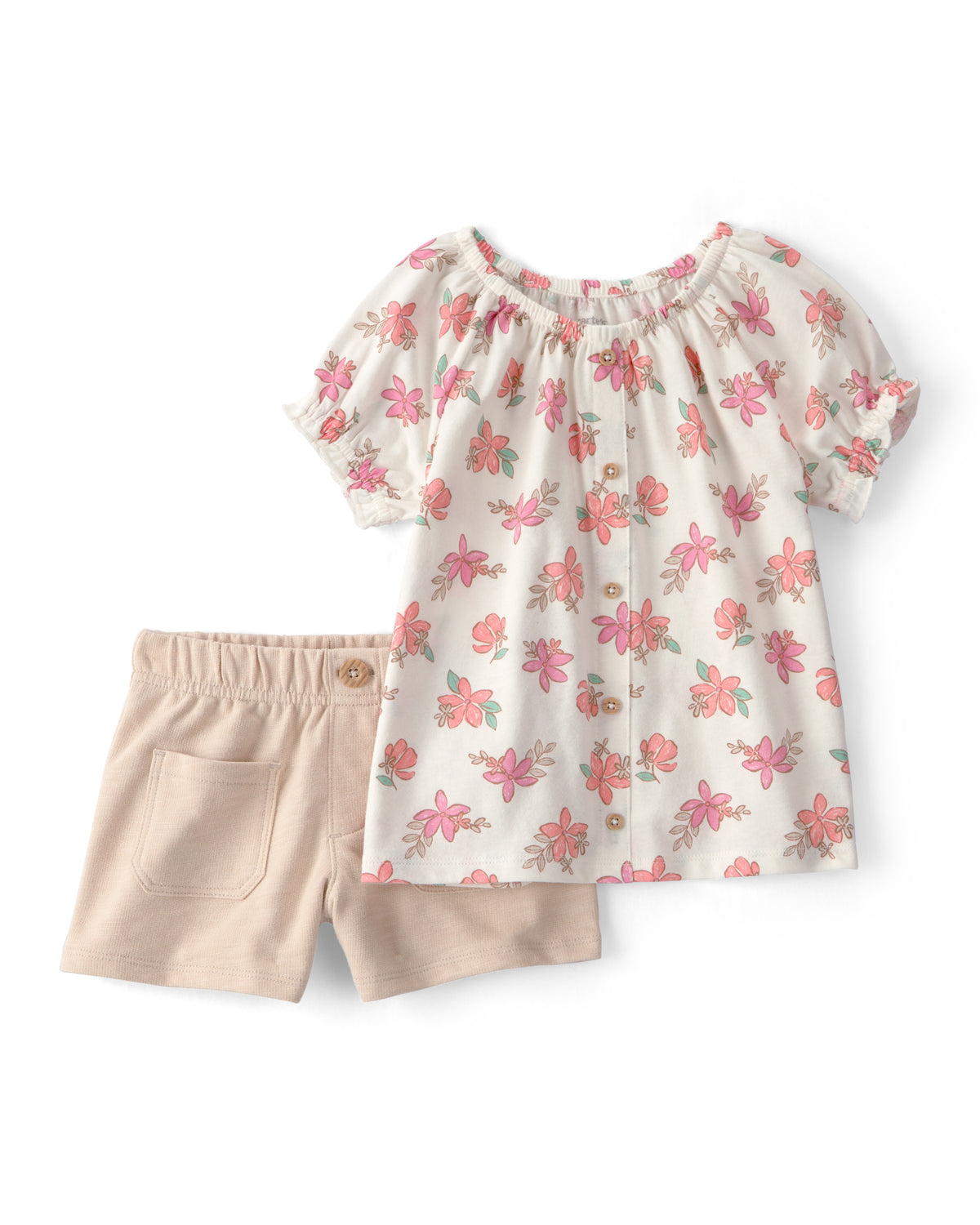 Conjunto De 2 Piezas De Playera Y Short Floral  - Multi