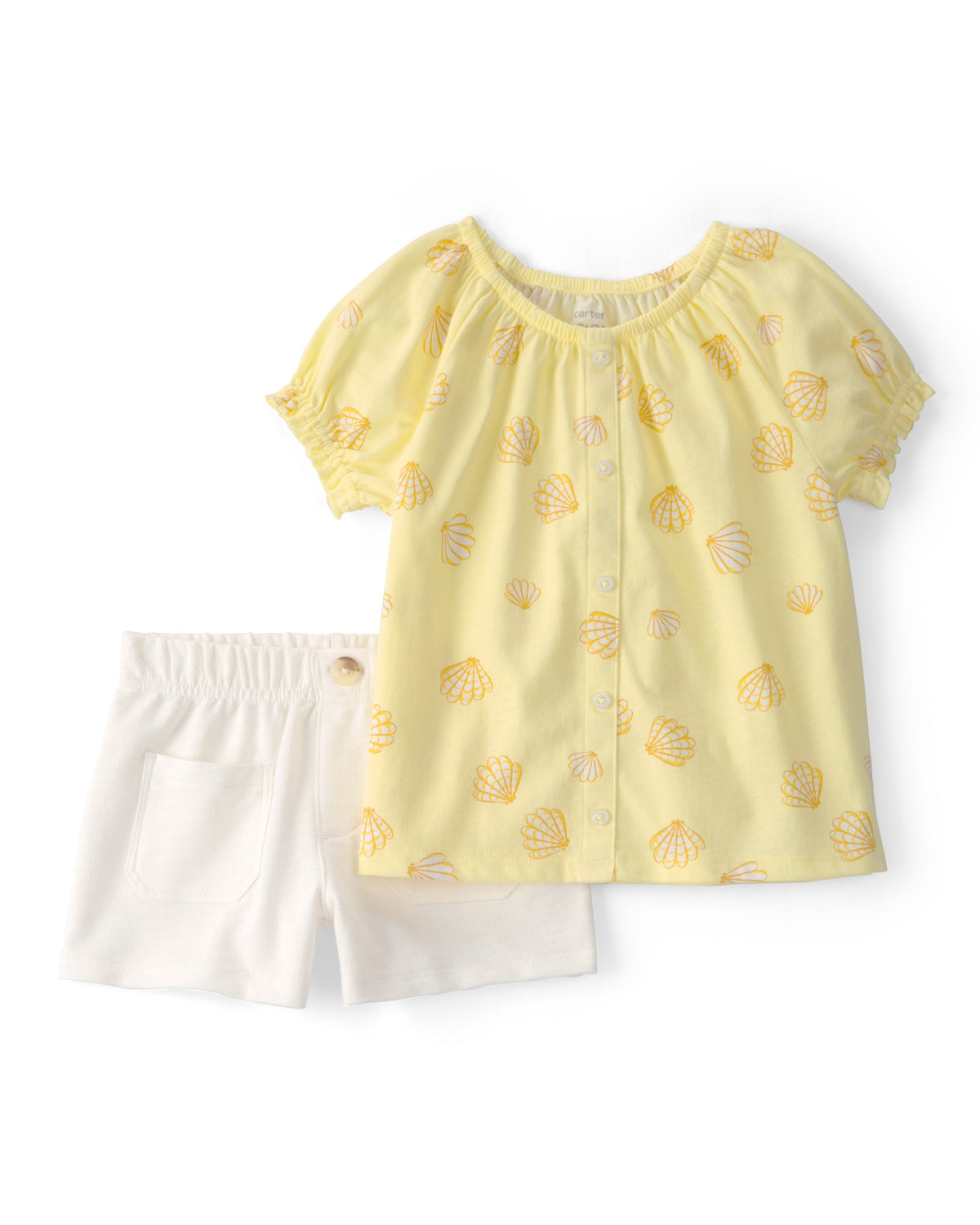 Conjunto De 2 Piezas De Playera Con Conchitas Y Short - Multi