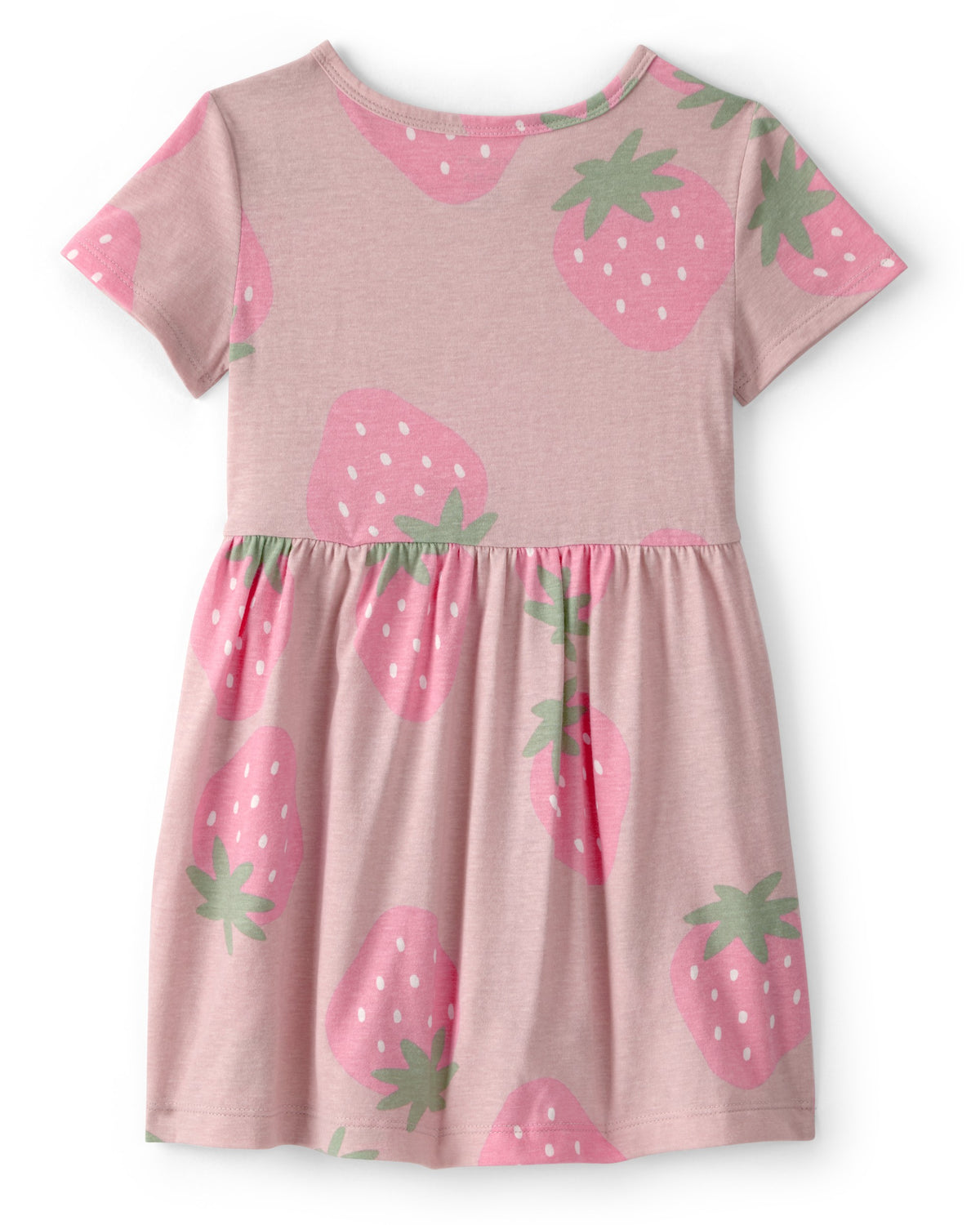 Vestido de Manga Corta con Fresas - Rosado