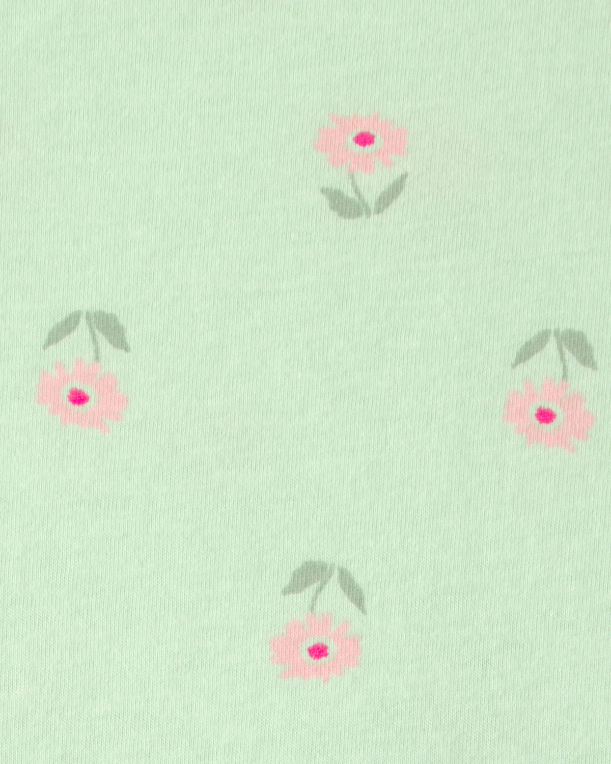 Vestido de Manga Corta Floral - Verde