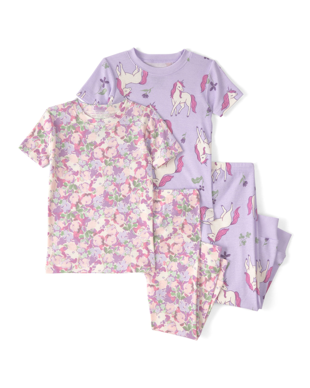 Pijama De Algodón 4 Piezas Con Unicornio - Multi
