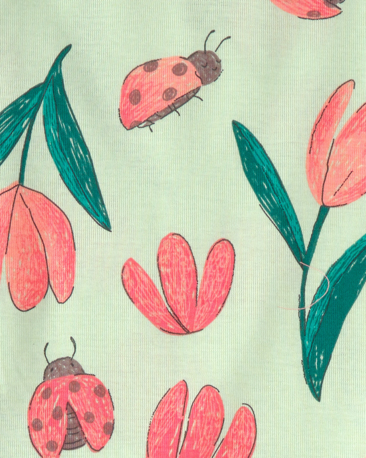 Pijama De Algodón 4 Piezas Con Flores - Multi