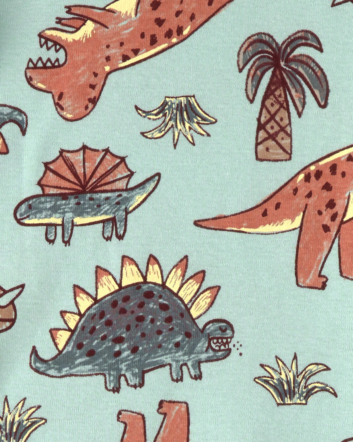 Pijama De Algodón 4 Piezas Con Dinosaurio - Multi