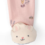 Pijama de 1 Pieza de Algodón 100% Ajuste Ceñido - Conejito de Pascua - Rosado