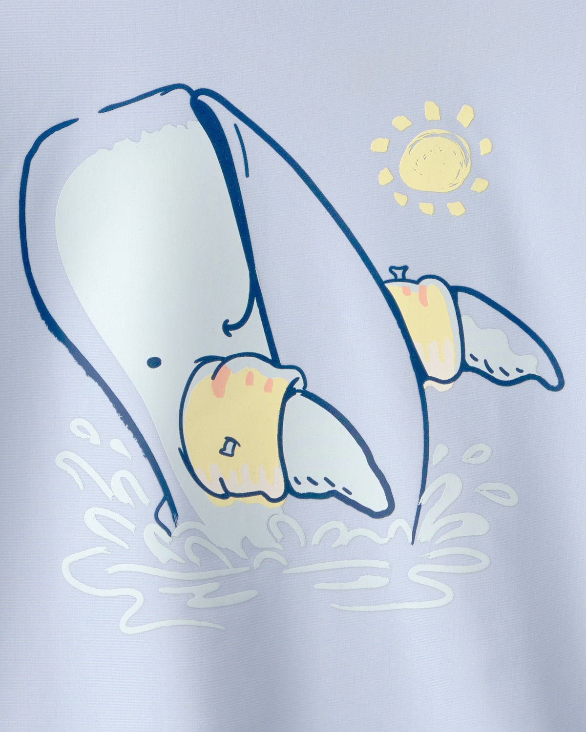 Playera Para Nadar De Manga Corta Con Ballena Azul