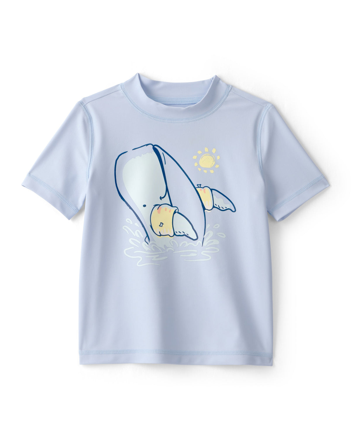 Playera Para Nadar De Manga Corta Con Ballena Azul
