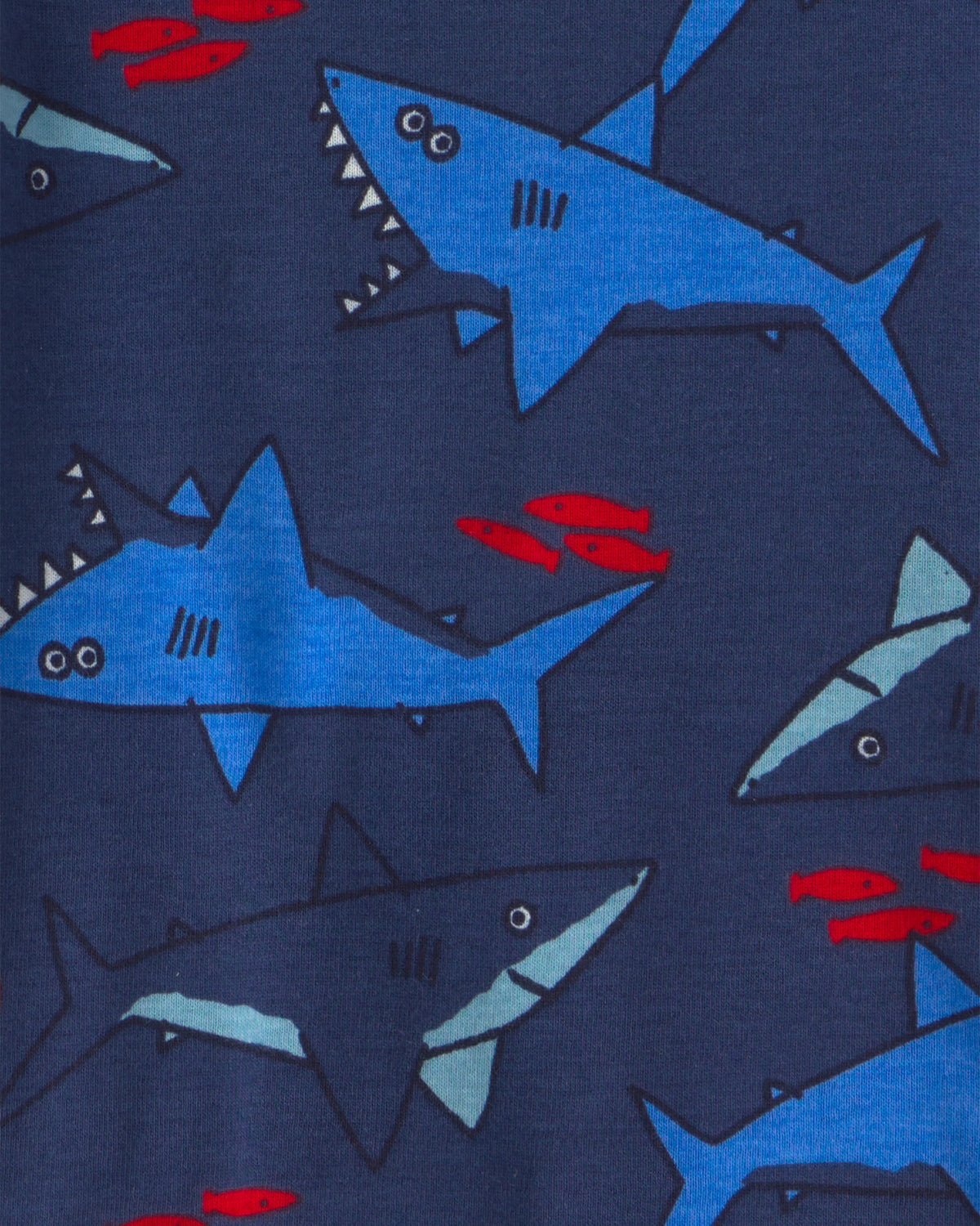Pijama De 4 Piezas 100% Algodón De Ajuste Ceñido Y Tiburones - Multi