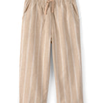 Pantalón De Lino A Rayas Marrón - Multi
