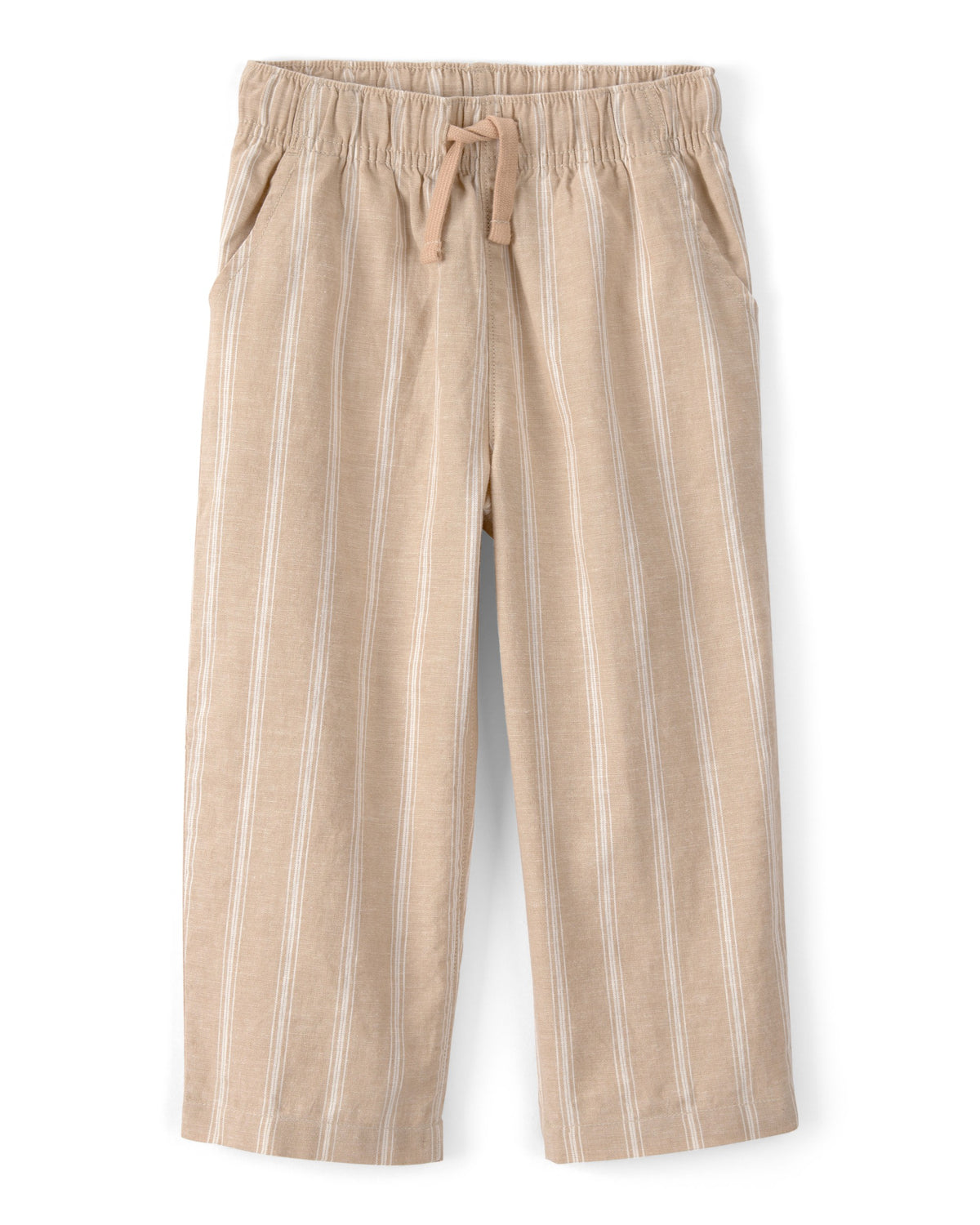 Pantalón De Lino A Rayas Marrón - Multi