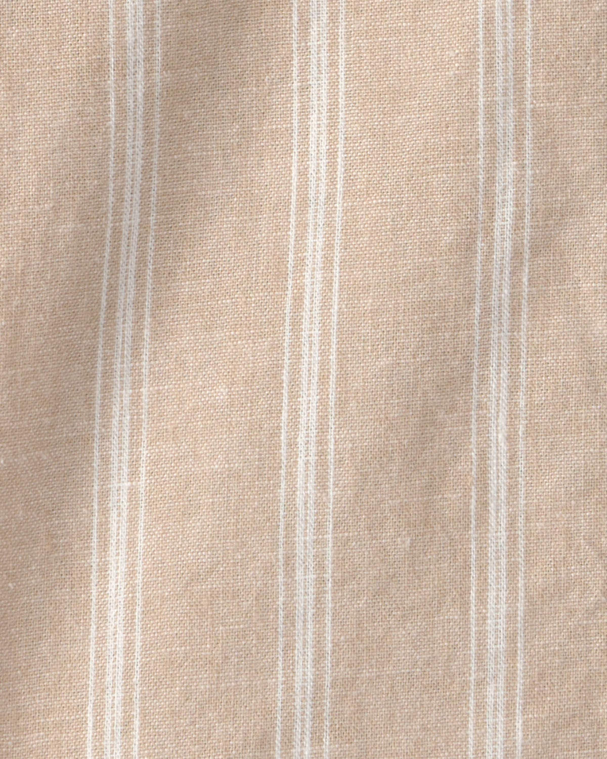 Camisa De Lino Con Botones A Rayas Marrón - Multi
